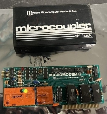 Hayes Micromodem II Apple II card with Microcoupler
